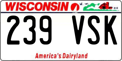 WI license plate 239VSK