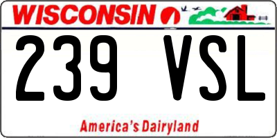 WI license plate 239VSL