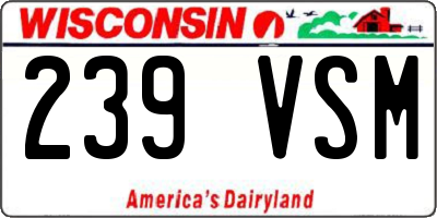 WI license plate 239VSM