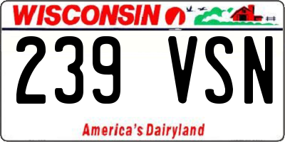 WI license plate 239VSN