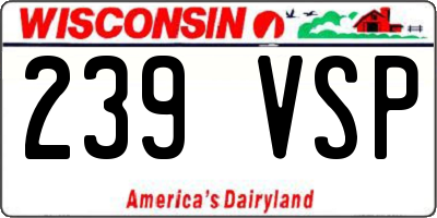 WI license plate 239VSP
