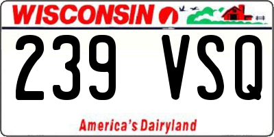 WI license plate 239VSQ