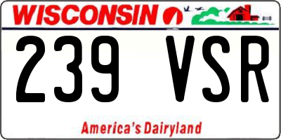 WI license plate 239VSR