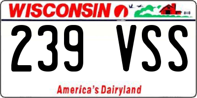 WI license plate 239VSS