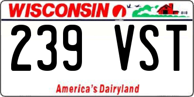 WI license plate 239VST