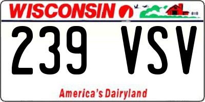 WI license plate 239VSV