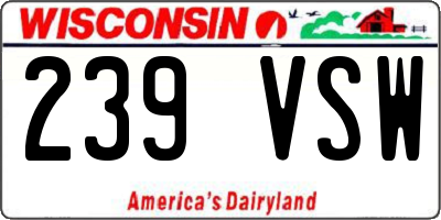 WI license plate 239VSW