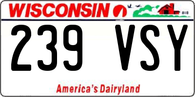 WI license plate 239VSY