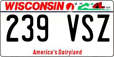 WI license plate 239VSZ