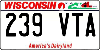 WI license plate 239VTA