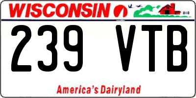 WI license plate 239VTB