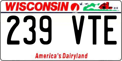 WI license plate 239VTE