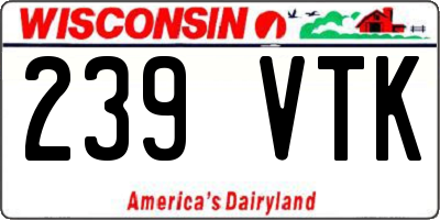WI license plate 239VTK