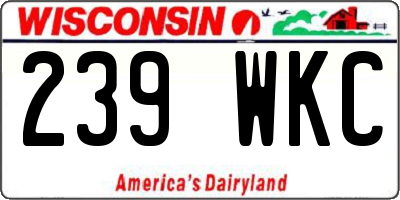 WI license plate 239WKC