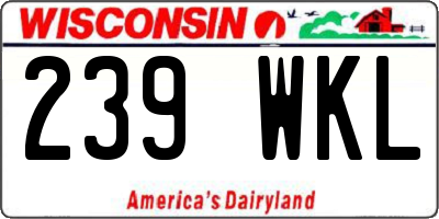 WI license plate 239WKL