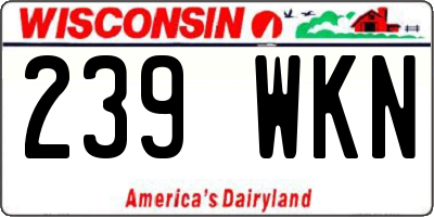 WI license plate 239WKN