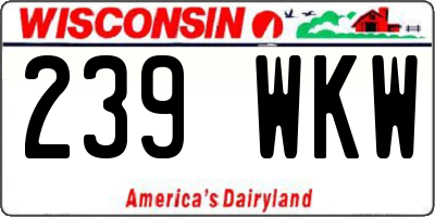 WI license plate 239WKW