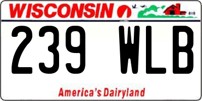 WI license plate 239WLB