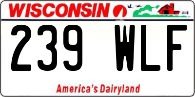 WI license plate 239WLF