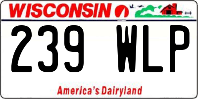 WI license plate 239WLP