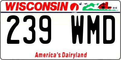 WI license plate 239WMD