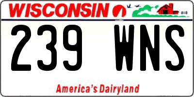 WI license plate 239WNS