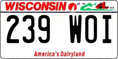 WI license plate 239WOI