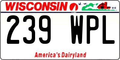 WI license plate 239WPL