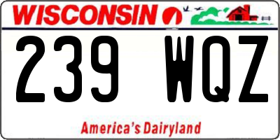 WI license plate 239WQZ