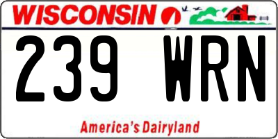 WI license plate 239WRN