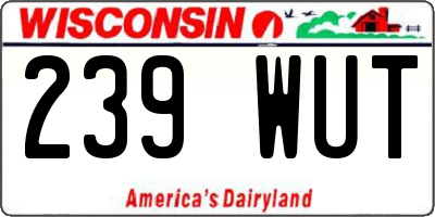 WI license plate 239WUT