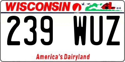 WI license plate 239WUZ