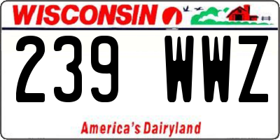 WI license plate 239WWZ