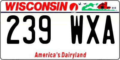 WI license plate 239WXA