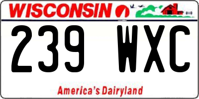 WI license plate 239WXC