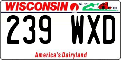 WI license plate 239WXD