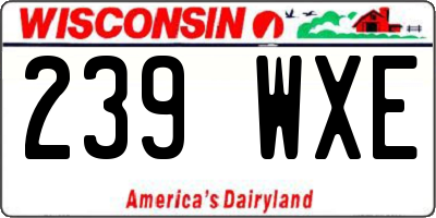 WI license plate 239WXE