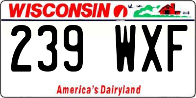 WI license plate 239WXF