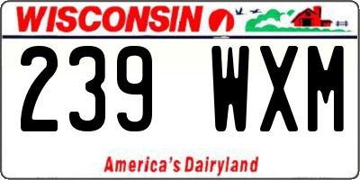 WI license plate 239WXM
