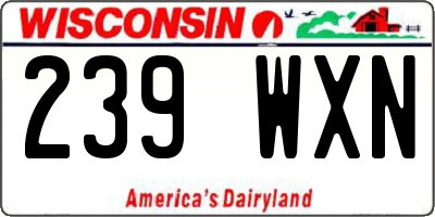 WI license plate 239WXN