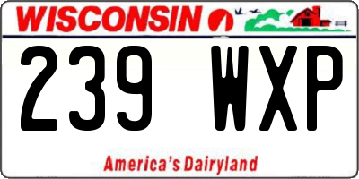 WI license plate 239WXP