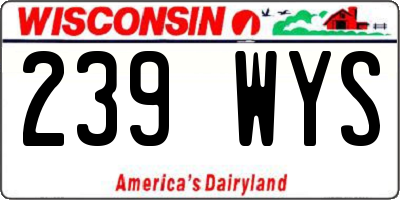 WI license plate 239WYS