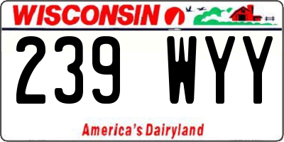 WI license plate 239WYY