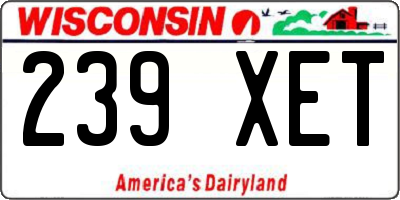 WI license plate 239XET