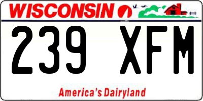 WI license plate 239XFM