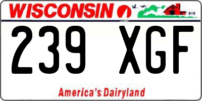 WI license plate 239XGF