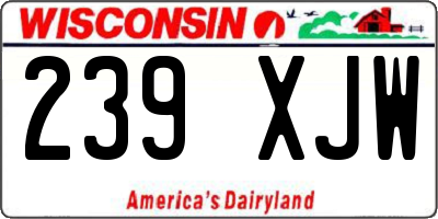 WI license plate 239XJW