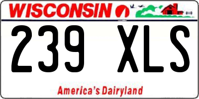 WI license plate 239XLS