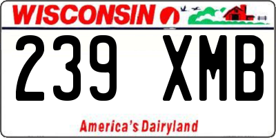 WI license plate 239XMB