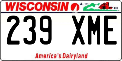 WI license plate 239XME